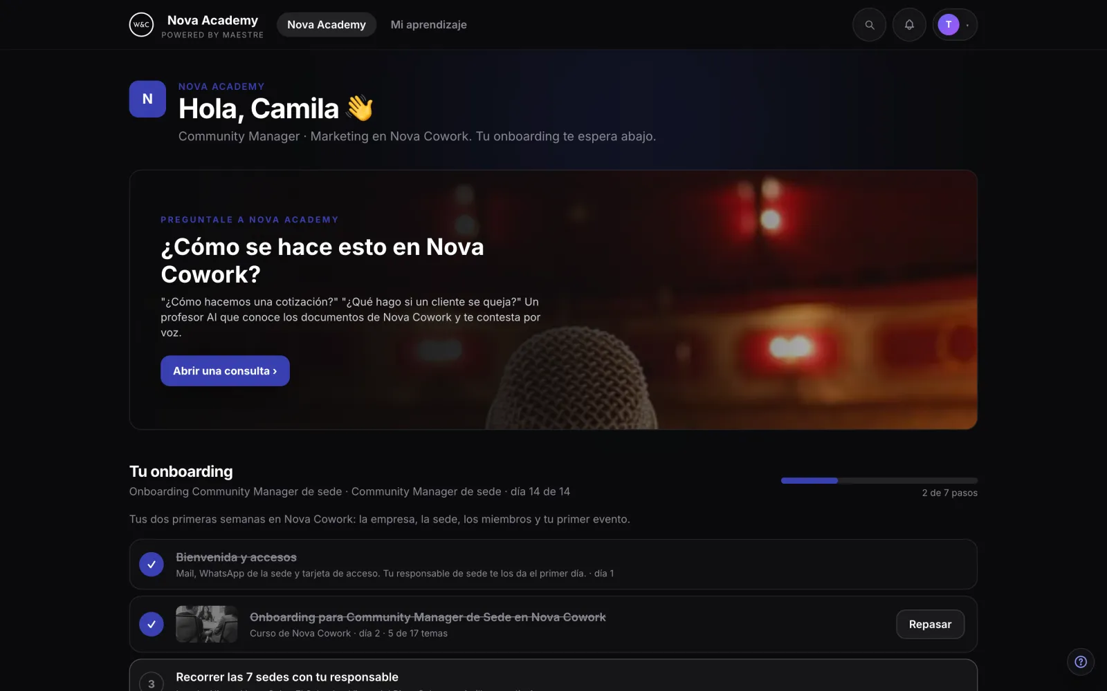 La academia de la empresa vista por una empleada: saludo, su puesto y su onboarding
